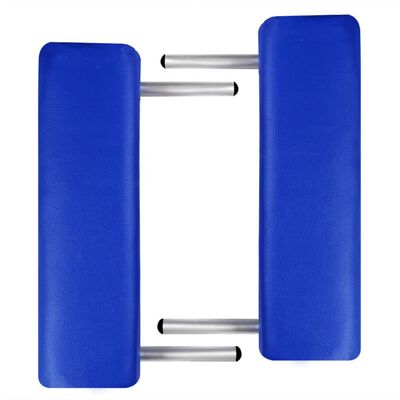 vidaXL Blue Foldable Massage Table 2 Zones with Aluminum Frame