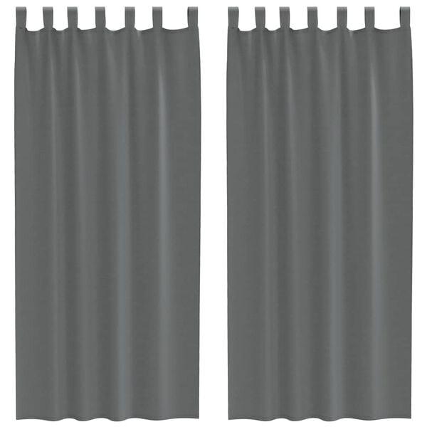 vidaXL Voile Curtains with Loops 2 pcs Dark Grey 55.1x96.5"
