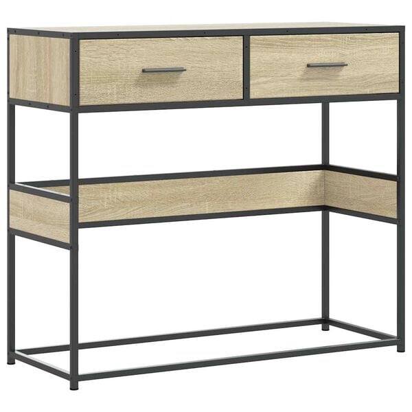 vidaXL Console Table Sonoma Oak Engineered Wood 35.4 x 13.8 x 31.5 in