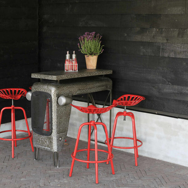 Esschert Design Bar Stool Red Cast iron and steel Standard