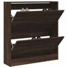 vidaXL Shoe Cabinet Brown Oak 31.5"x8.3"x34.4" Engineered Wood