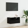 vidaXL TV Wall Cabinet Wall-mounted Black Oak 23.62 x 11.81 x 11.81 in