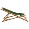vidaXL Beach Chair Green Bamboo and canvas Perfect for adults Foldable