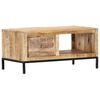 vidaXL Coffee Table Brown Solid mango wood 34.6 in x 19.7 in Rectangular