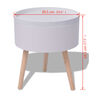vidaXL Side Table White MDF, Pinewood 15.6 in Diameter Detachable
