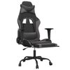 vidaXL Gaming Chair Black and Grey Faux leather Adjustable