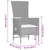 vidaXL Garden Dining Set Grey PE rattan, powder-coated steel, tempered glass