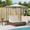 vidaXL Double Sun Lounger with Cushions Brown Poly Rattan