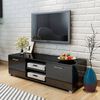 vidaXL TV Stand High-Gloss Black Engineered Wood, MDF Medium TV Stand