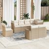 vidaXL Garden Sofa Set Beige PE rattan and powder-coated steel 8 Piece Set