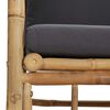 vidaXL Garden Sofa Dark grey, Natural bamboo Bamboo, Polyester Fabric, Foam