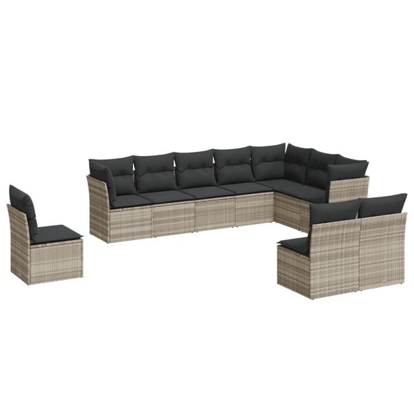 vidaXL Garden Sofa Set Light Grey, Dark Grey