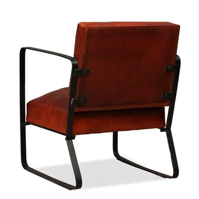 vidaXL Lounge Chair Brown Genuine Leather
