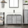 vidaXL Basin Cabinet Grey sonoma Engineered wood Medium Adjustable Feet
