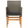 vidaXL Garden Chair Grey PE rattan Standard UV-resistant materials