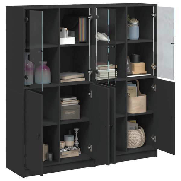vidaXL Bookcase Black Engineered wood Large Bookcase Rectangular