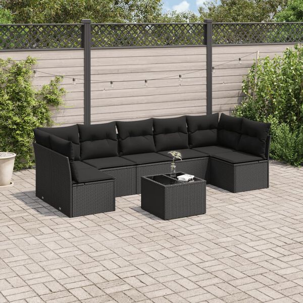 vidaXL Garden Sofa Set Black