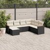 vidaXL Garden Sofa Set Black and Cream White