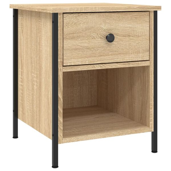 vidaXL Bedside Cabinet Set of 2 Sonoma Oak Engineered wood, Iron Medium