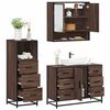 vidaXL Bathroom Furniture Set Brown oak Engineered wood, metal, glass