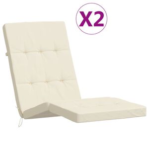 vidaXL Deck Chair Cushion Set of 2 Cream Oxford fabric, Foam fiber