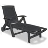 vidaXL Sun Lounger Anthracite Plastic Standard Foldable Sun Lounger