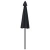 vidaXL Garden Parasol Black Polyester, Aluminum Medium Retractable