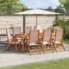 vidaXL Folding Garden Chair Set of 8 Cream