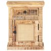 vidaXL Bed Cabinet Natural Wood Solid Mango Wood and Natural Cane Medium
