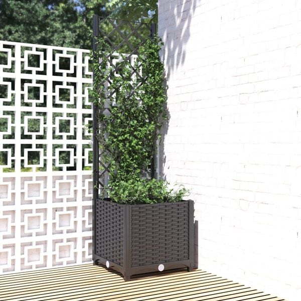 vidaXL Garden Planter Black Polypropylene 53.5 in tall Planters