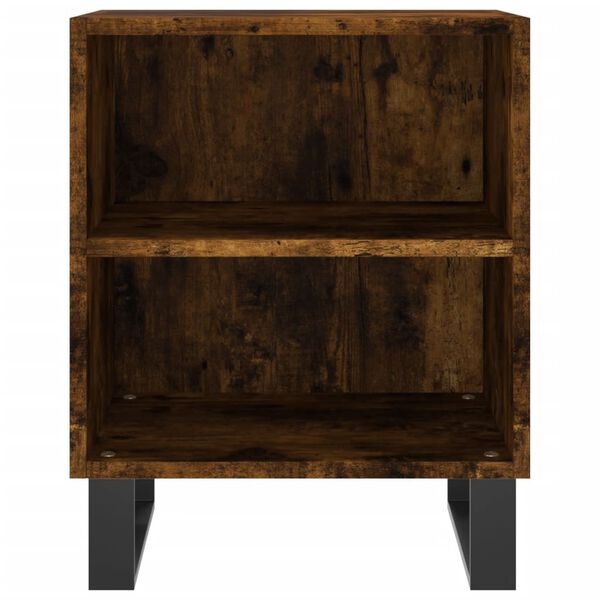 vidaXL Bedside Cabinet Smoked oak Engineered wood, iron