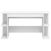 vidaXL Desk White Engineered Wood Standard Desk Rectangular Modern