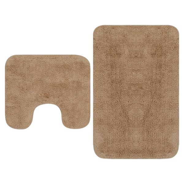 vidaXL Bath Mat Set Beige 100% cotton 24.8 x 36.6 in, 17.3 x 20.5 in