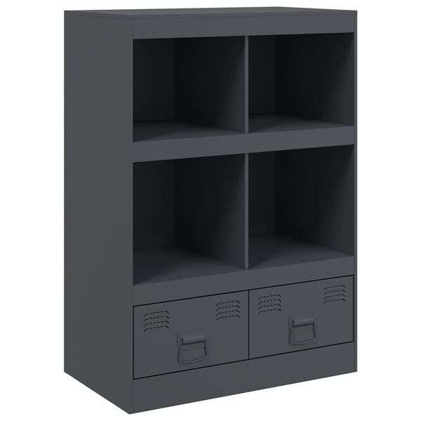 vidaXL Highboard Anthracite Cold-rolled steel 26.4x15.4x37.4 in