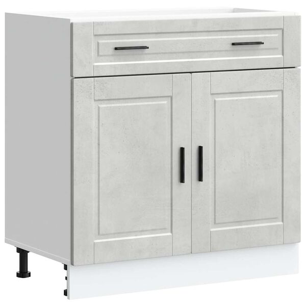 vidaXL Kitchen Base Cabinet Concrete Gray Engineered Wood