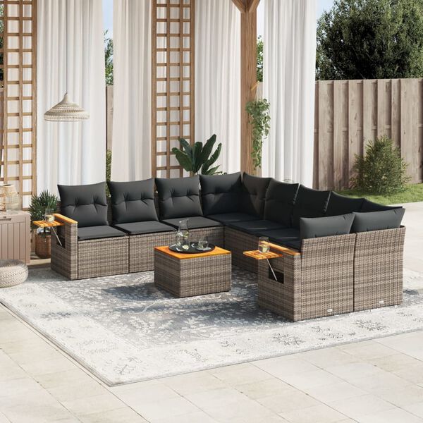 vidaXL Garden Sofa Set Gray