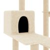 vidaXL Cat Tree Cream Engineered wood, plush, sisal Large Cat Tree