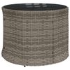 vidaXL Garden Sofa Round Gray PE rattan, powder-coated steel, tempered glass