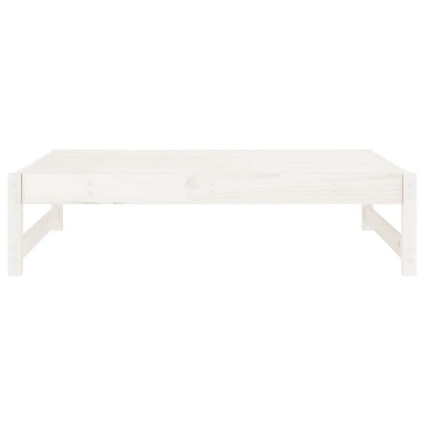 vidaXL Garden Footstool White Solid pine wood Medium Modular