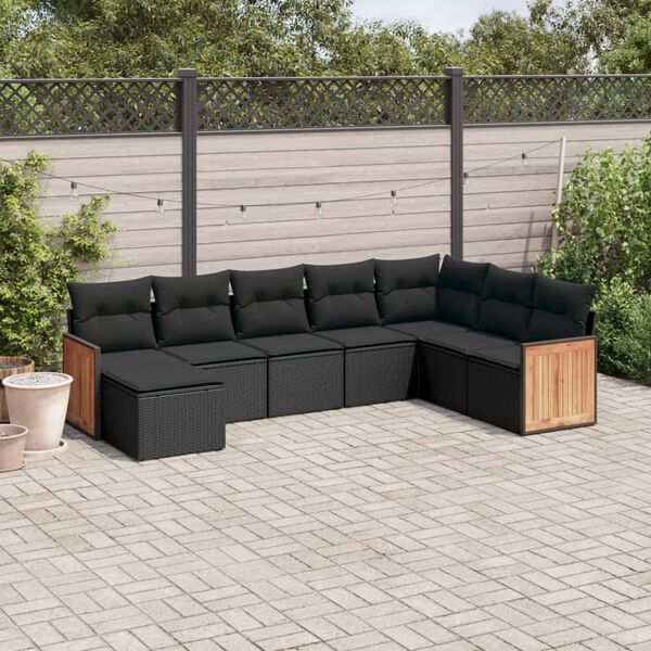 vidaXL Garden Sofa Set Black
