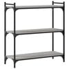 vidaXL Bookcase Gray Sonoma Engineered Wood, Metal Medium