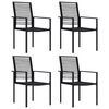 vidaXL Dining Set Black Glass, Powder-Coated Steel, PVC Hollow Rattan