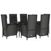 vidaXL Patio Dining Set Black PE Rattan Large Garden Dining Set