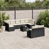 vidaXL Garden Sofa Set Black, Cream White
