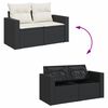 vidaXL Garden Sofa Set Black, Cream White