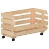 vidaXL Vegetable Trolley 14.6"x11.8"x31.5" Solid Wood Pine