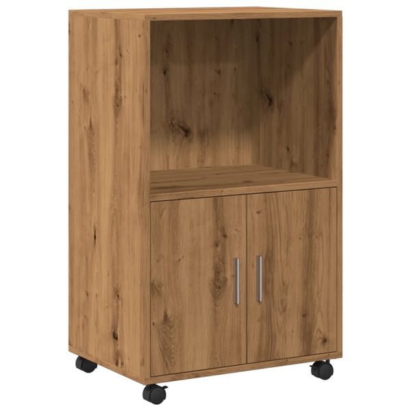 vidaXL Rolling Cabinet Artisan Oak Engineered Wood Medium