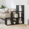 vidaXL Room Divider Bookcase Black Oak 38.98 x 11.42 x 38.98 in