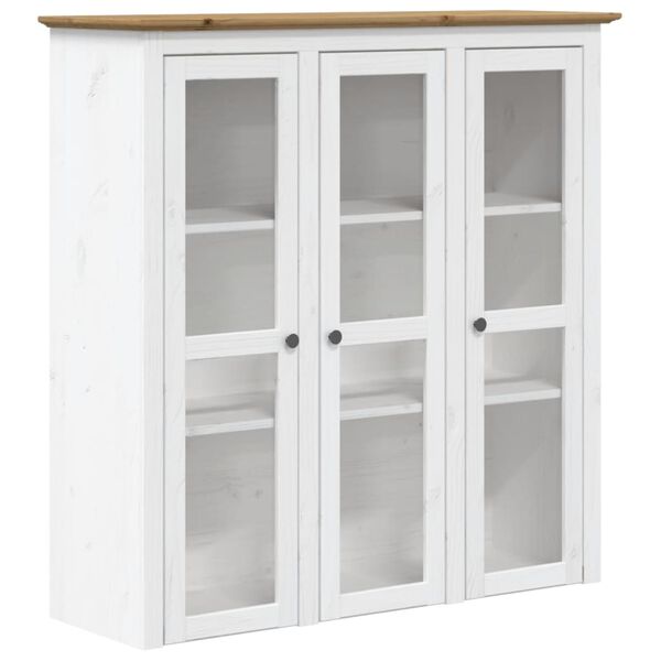 vidaXL Cabinet With Glass Doors White and Brown