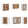 vidaXL Kitchen Cabinet Set Old wood Engineered wood and glass Large
